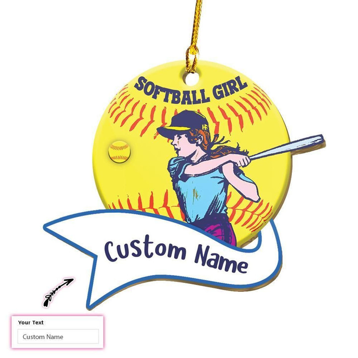 Softball Girl Custom Ornaments