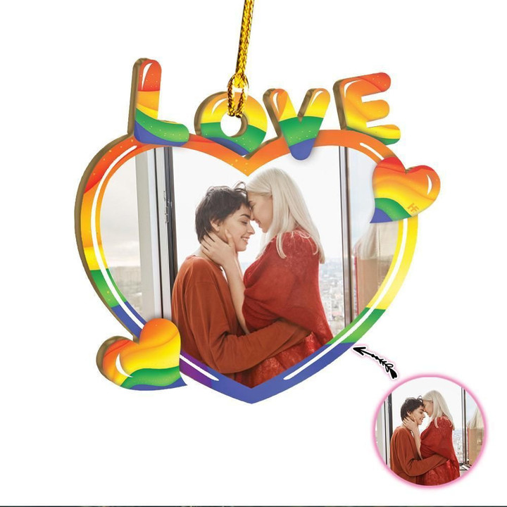 Heart Shape Love LGBT Custom Ornament