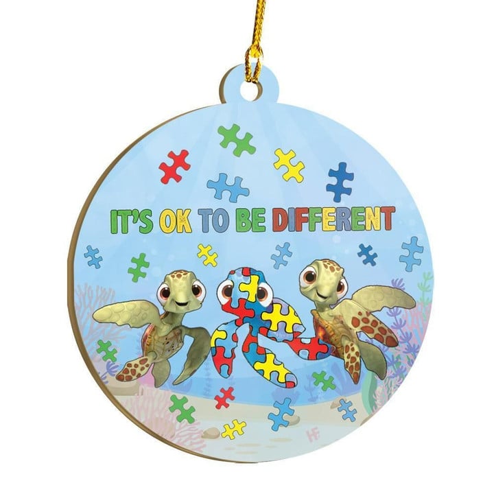 Autism Awareness It's Ok To Be Different V1 Ornament