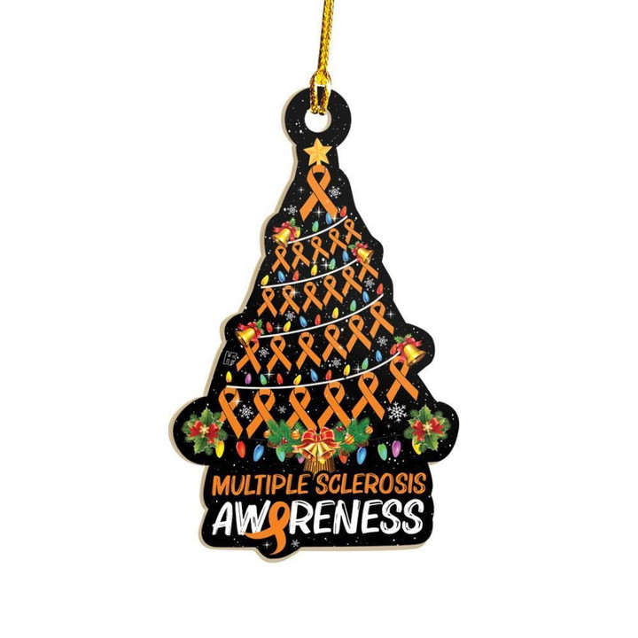 Multiple Sclerosis Awareness Ribbon Xmas Tree Ornament
