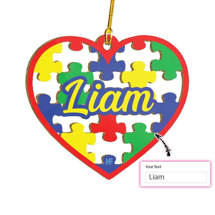 Personalized Name Christmas Gift Autism Custom Ornament