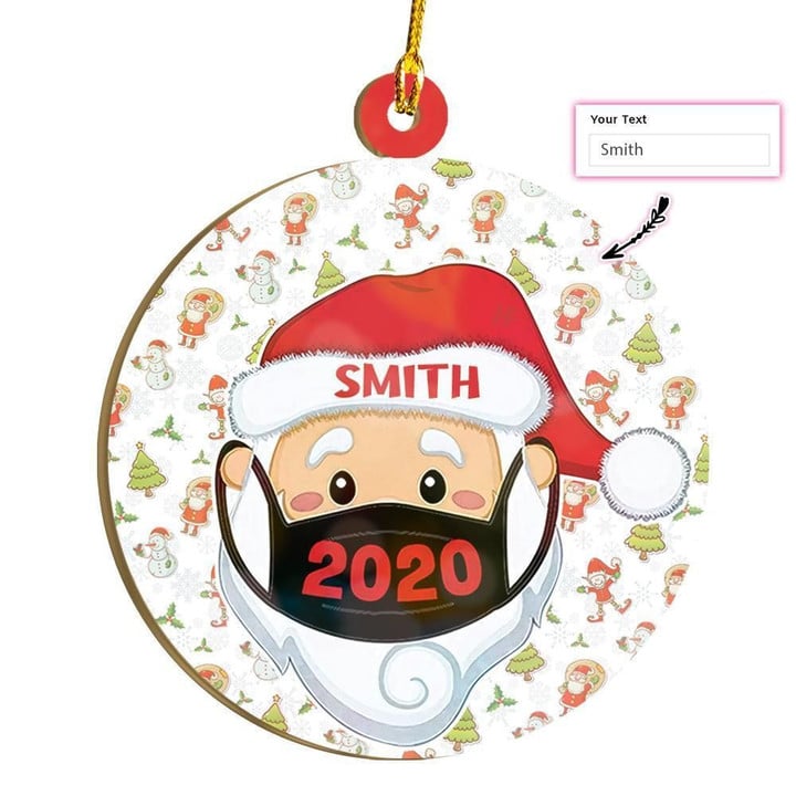 Personalized Name Santa Claus Merry Christmas FM Custom Ornament