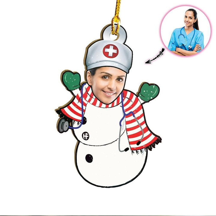 Nurse Snowman Custom Ornament