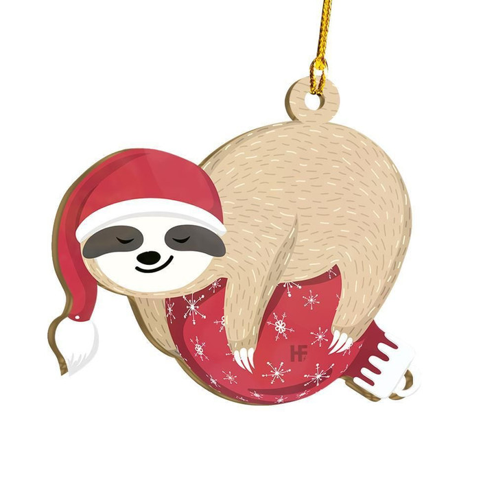 Sloth On Christmas Ball Ornament