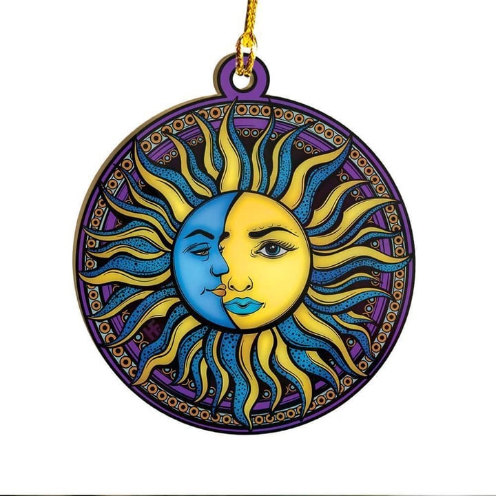 Hippie The Sun And The Moon Ornament