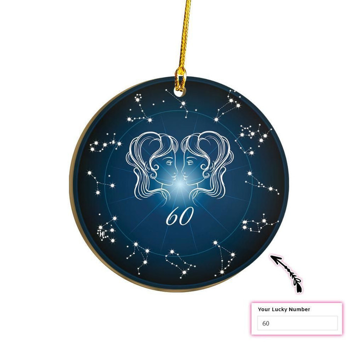 Personalized Lucky Number For Gemini Custom Ornament