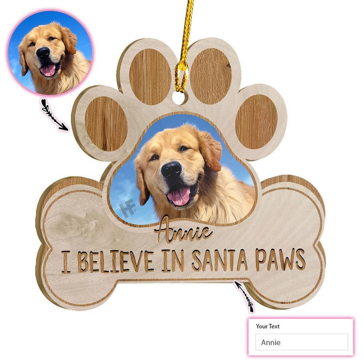 Personalized Dog Paw Xmas Custom Ornament