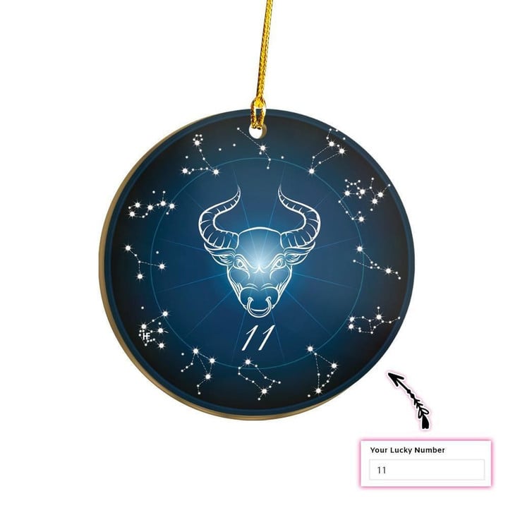 Personalized Lucky Number For Taurus Custom Ornament