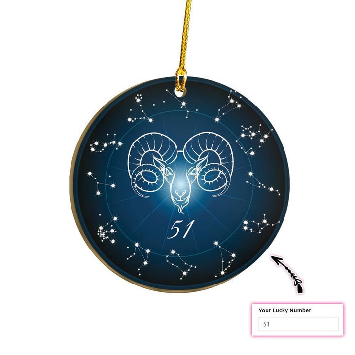 Personalized Lucky Number For Aries Custom Ornament