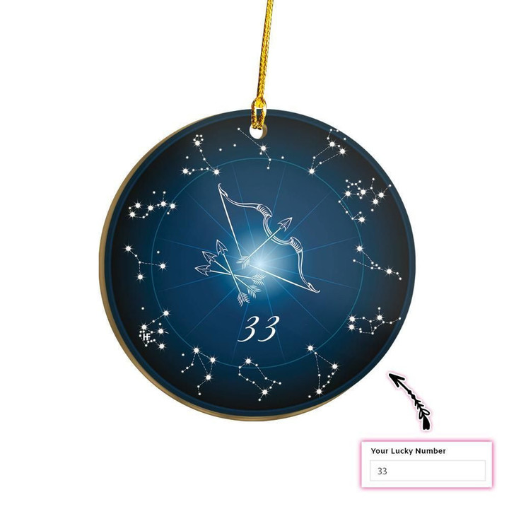 Personalized Lucky Number For Sagittarius Custom Ornament