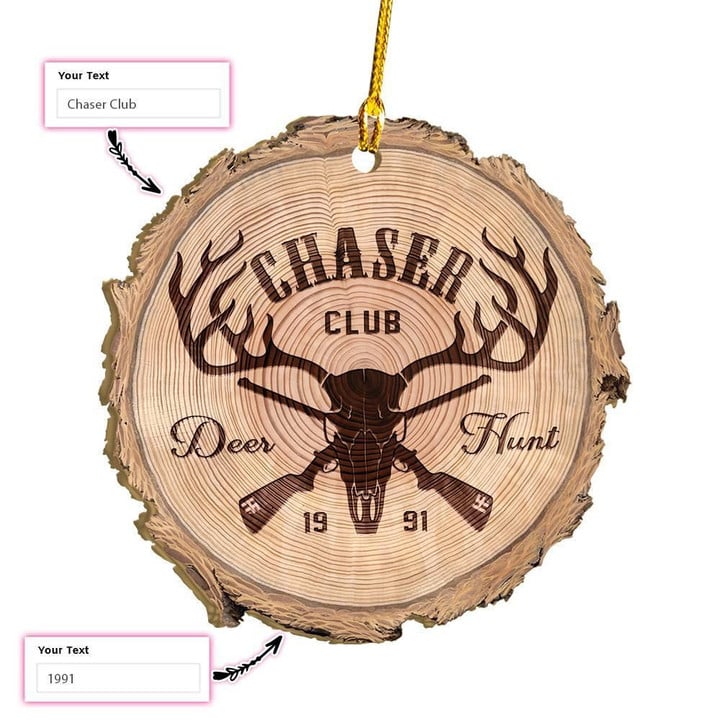Custom Text Deer Hunt Club Custom Ornament
