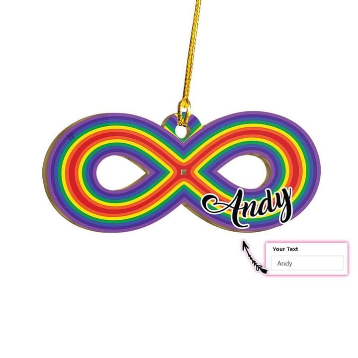 Custom Name Rainbow Infinity Autism Awareness Custom Ornament
