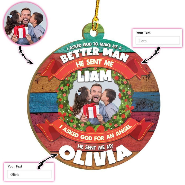 Personalized Name & Photo Asking God For A Family Custom Ornament