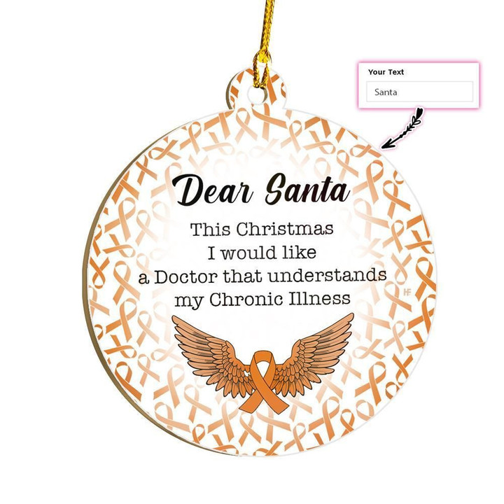 Dear Santa Christmas All I Want - COPD Awareness Custom Ornament