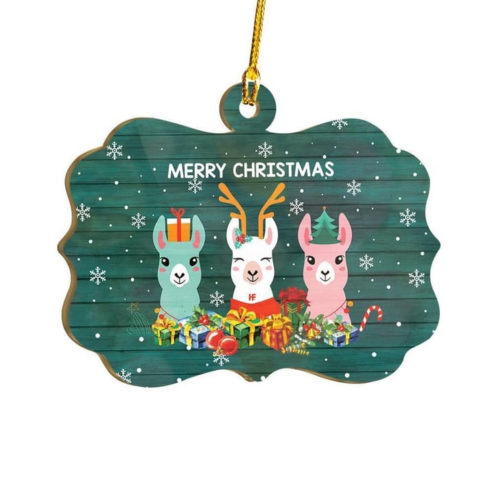Cute Llama Christmas Ornament