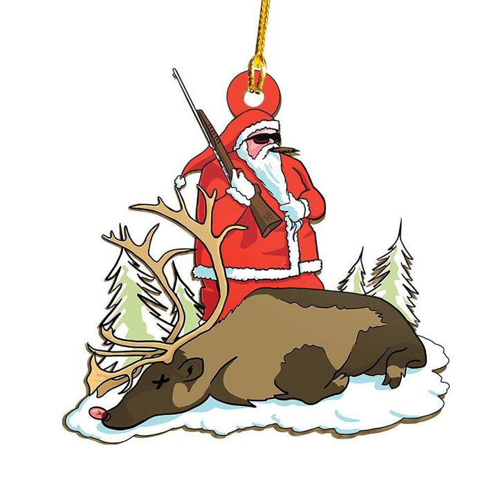Santa Go Hunting For Christmas Ornament