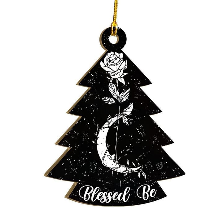 Blessed Be Moon Rose Wicca Ornament