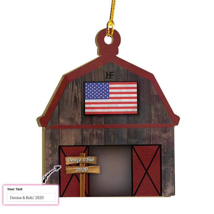 Barn Flag Personalized Custom Ornament