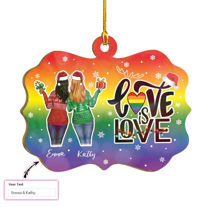 LGBT Love Is Love Custom Ornament