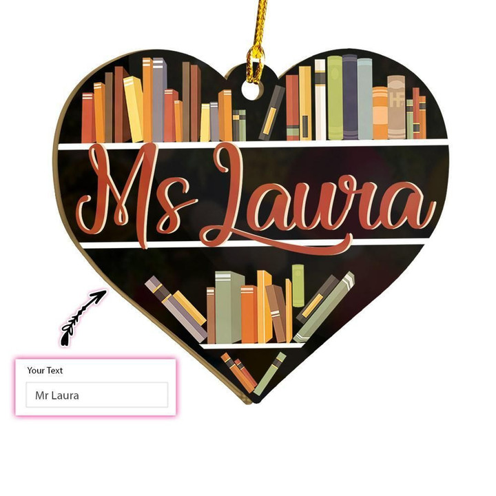 Personalized Book Heart Custom Ornament