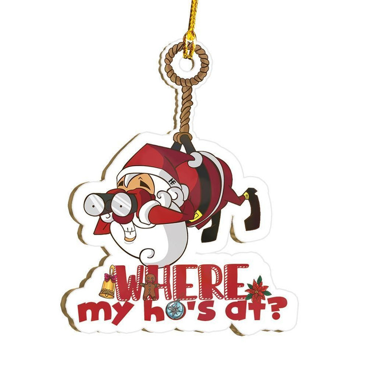 Santa Hanging On The Rope Christmas Ornament
