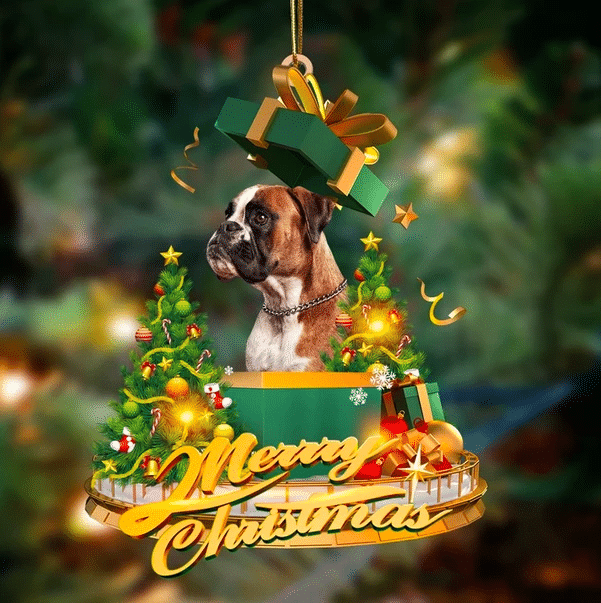 Boxer Christmas Ornament 8