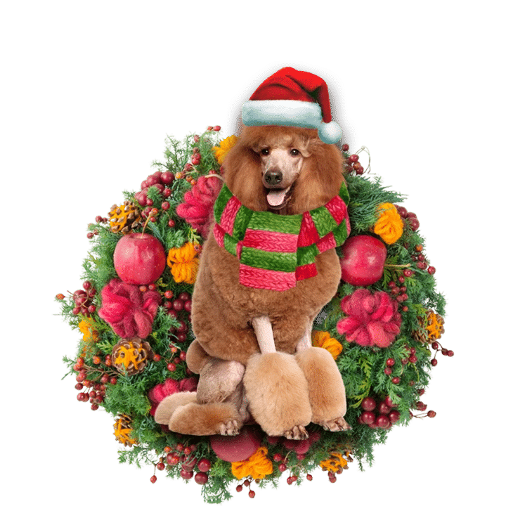 Brown Poodle Christmas Ornament
