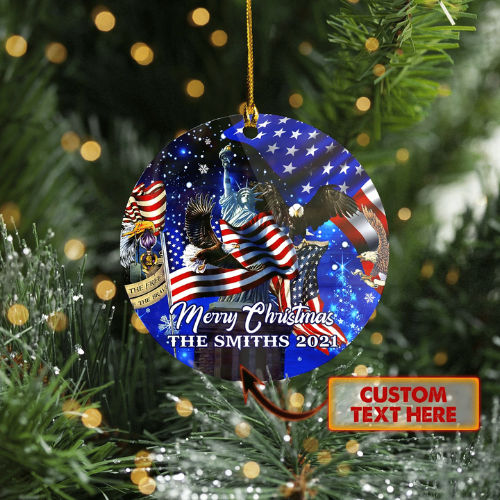 Personalized Liberty Christmas Ornament