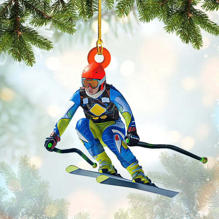 Skiing Christmas Ornament