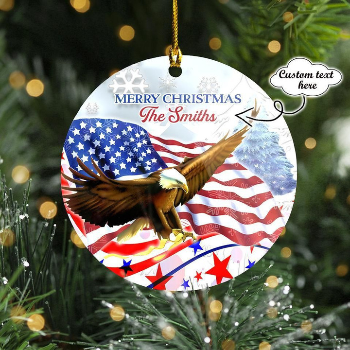 Personalized Eagle Christmas Ornament