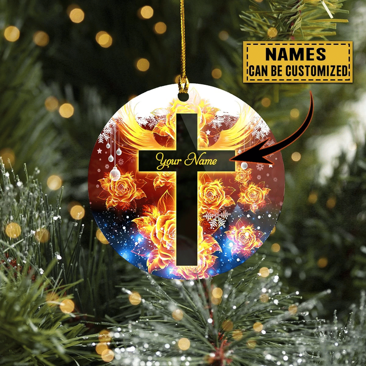 Personalized Cross Christmas Ornament