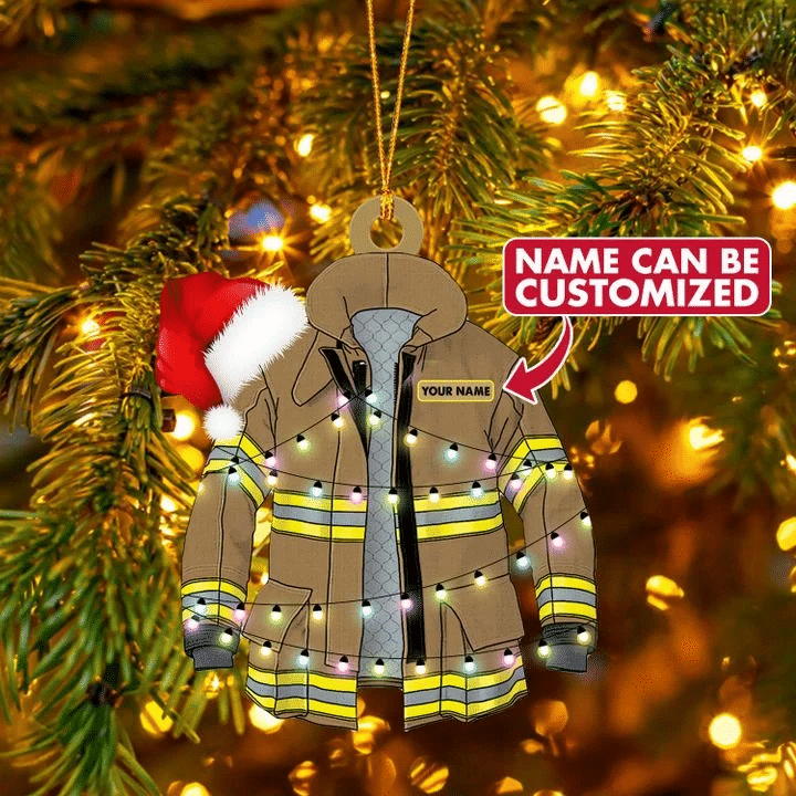 Personalized  Led Firefighter Christmas Ornament