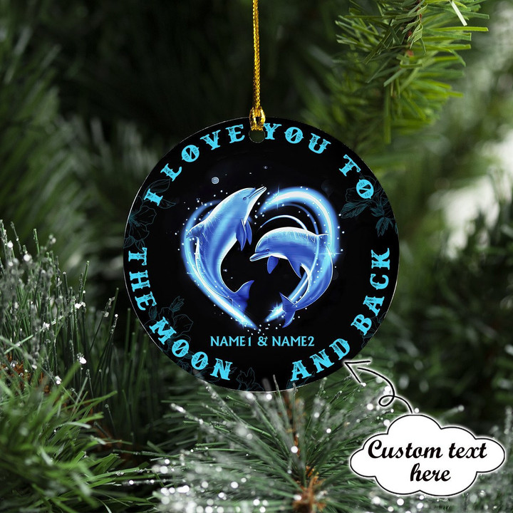 Personalized Dolphin Couple Christmas Ornament