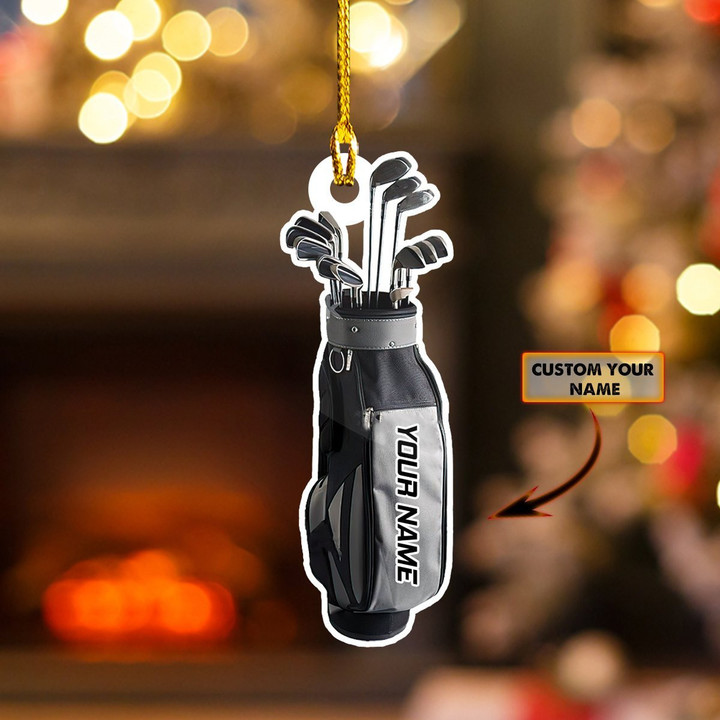 Personalized Golf Clubs Christmas Ornament