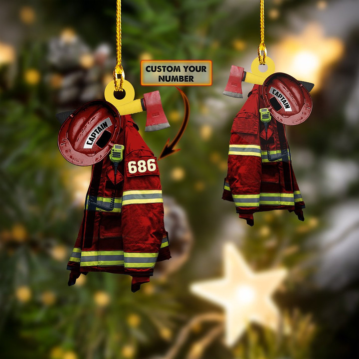 Personalized Firefighter Captain Christmas Ornament