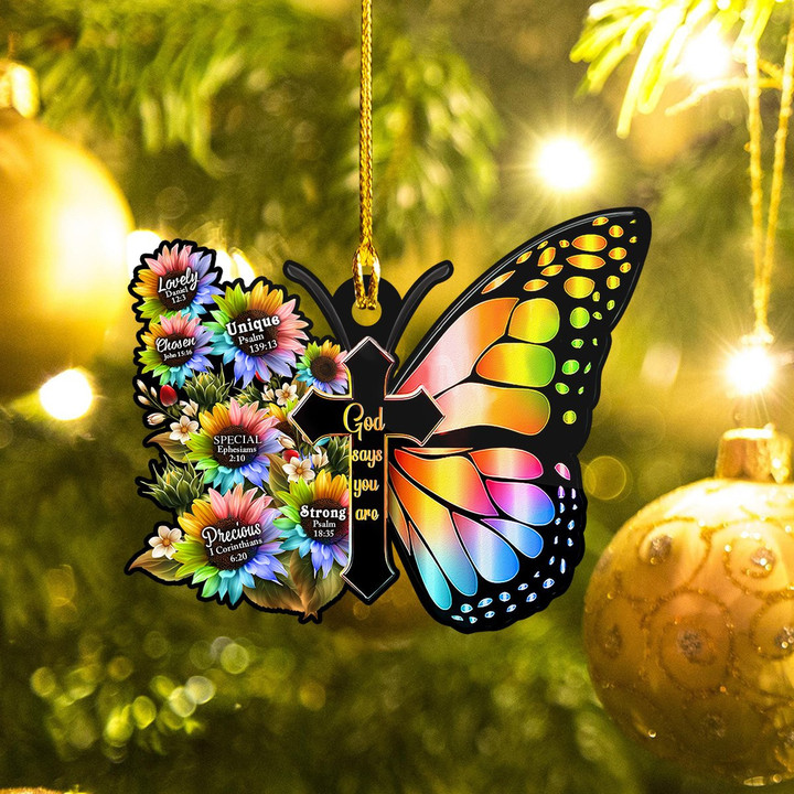 God Butterfly Christmas Ornament