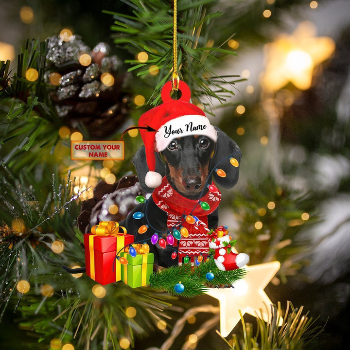 Personalized Love Dachshund Christmas Ornament