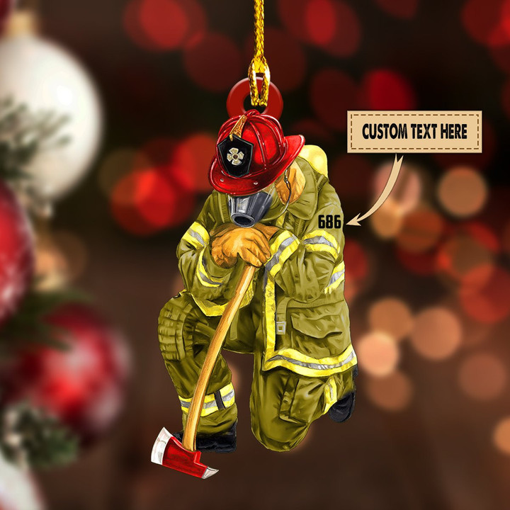 Personalized Firefighter Uniform Christmas Ornament