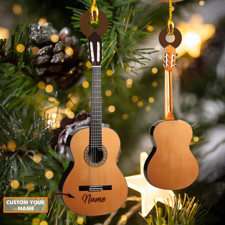 Personalized Classic Guitar Christmas Ornament