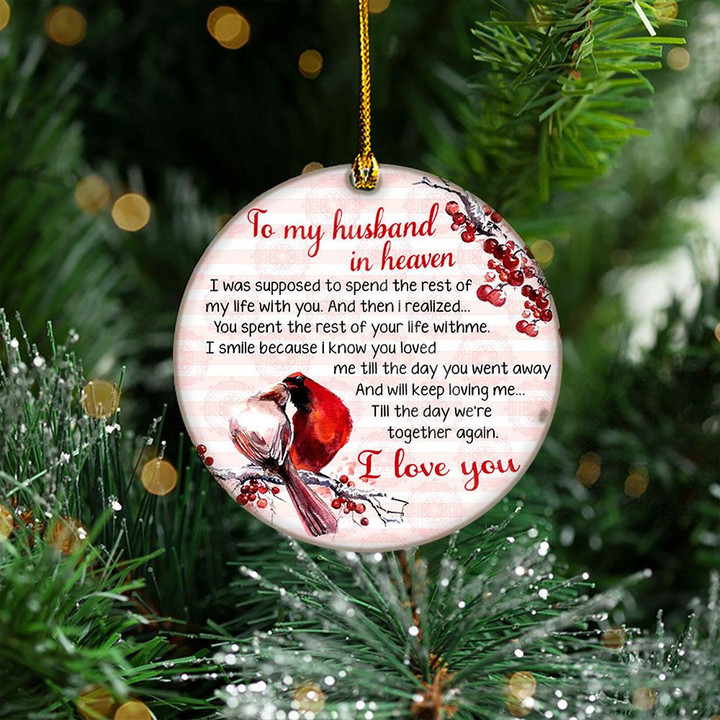 To My Husband In Heaven Christmas Ornament