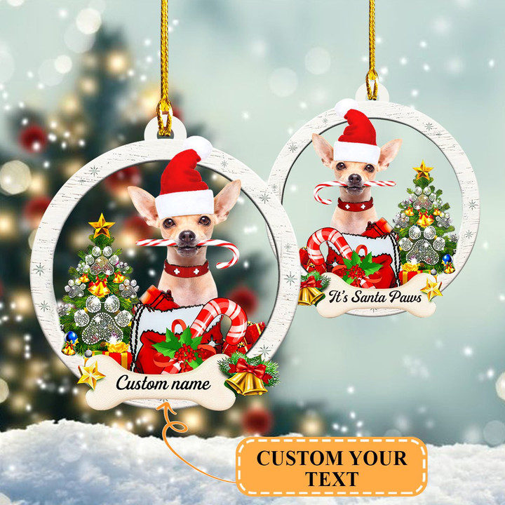 Personalized Santa Chihuahua Christmas Ornament
