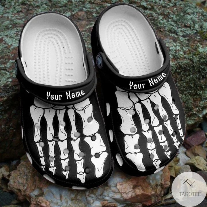 Personalized Skeleton Feet Halloween Crocs Classic Clog Shoes PANCR1191