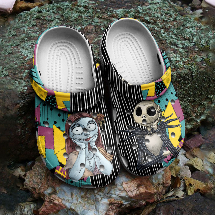 Nightmare Before Christmas Crocs Jack Sally Classic Clogs Shoes PANCR1182