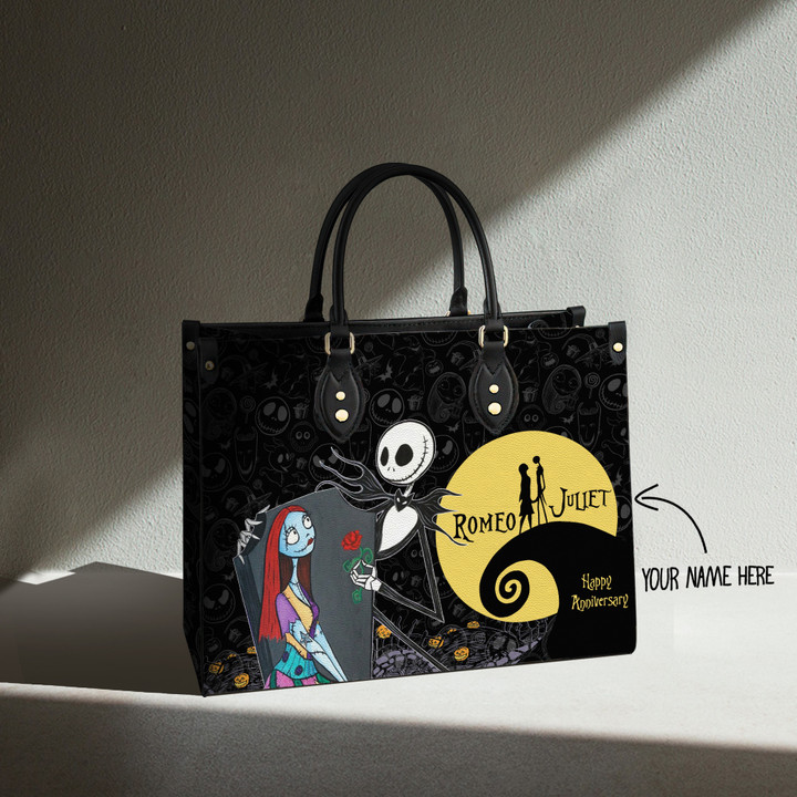 Personalized Nightmare Before Christmas Leather Bag Jack Sally
