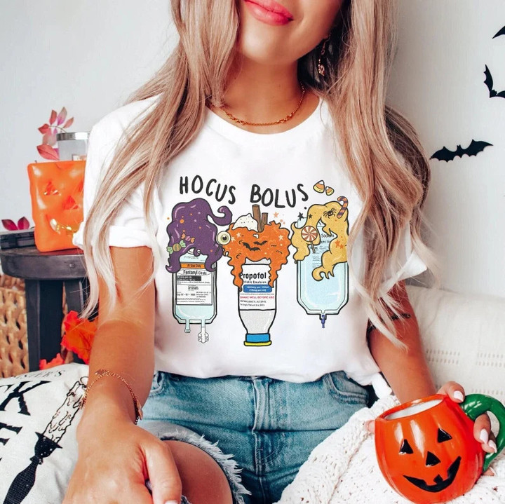 Funny Hocus Bolus Nurse Halloween T-shirt PAN2TS0224