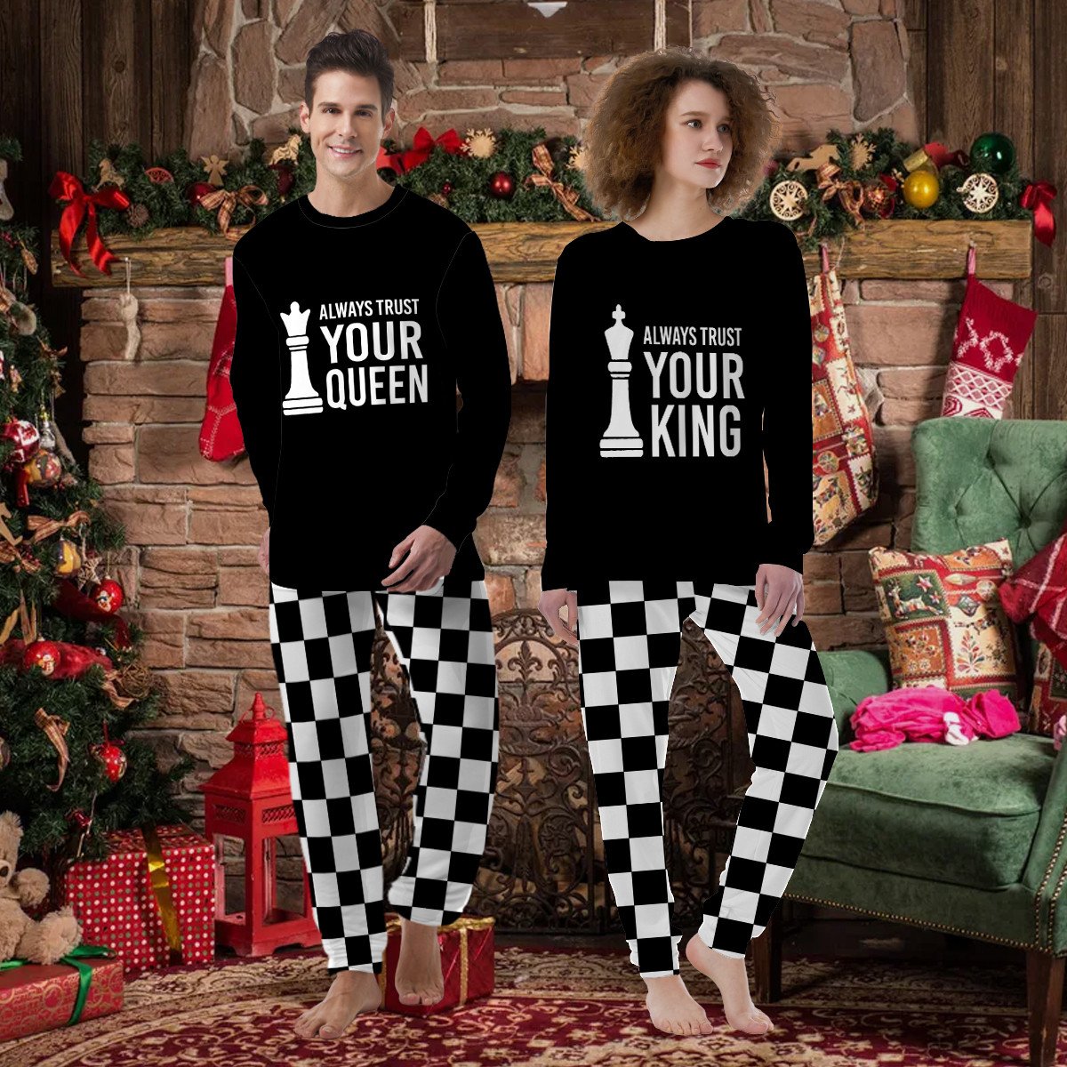 Matching Pajamas For Couple Your King Queen Chess