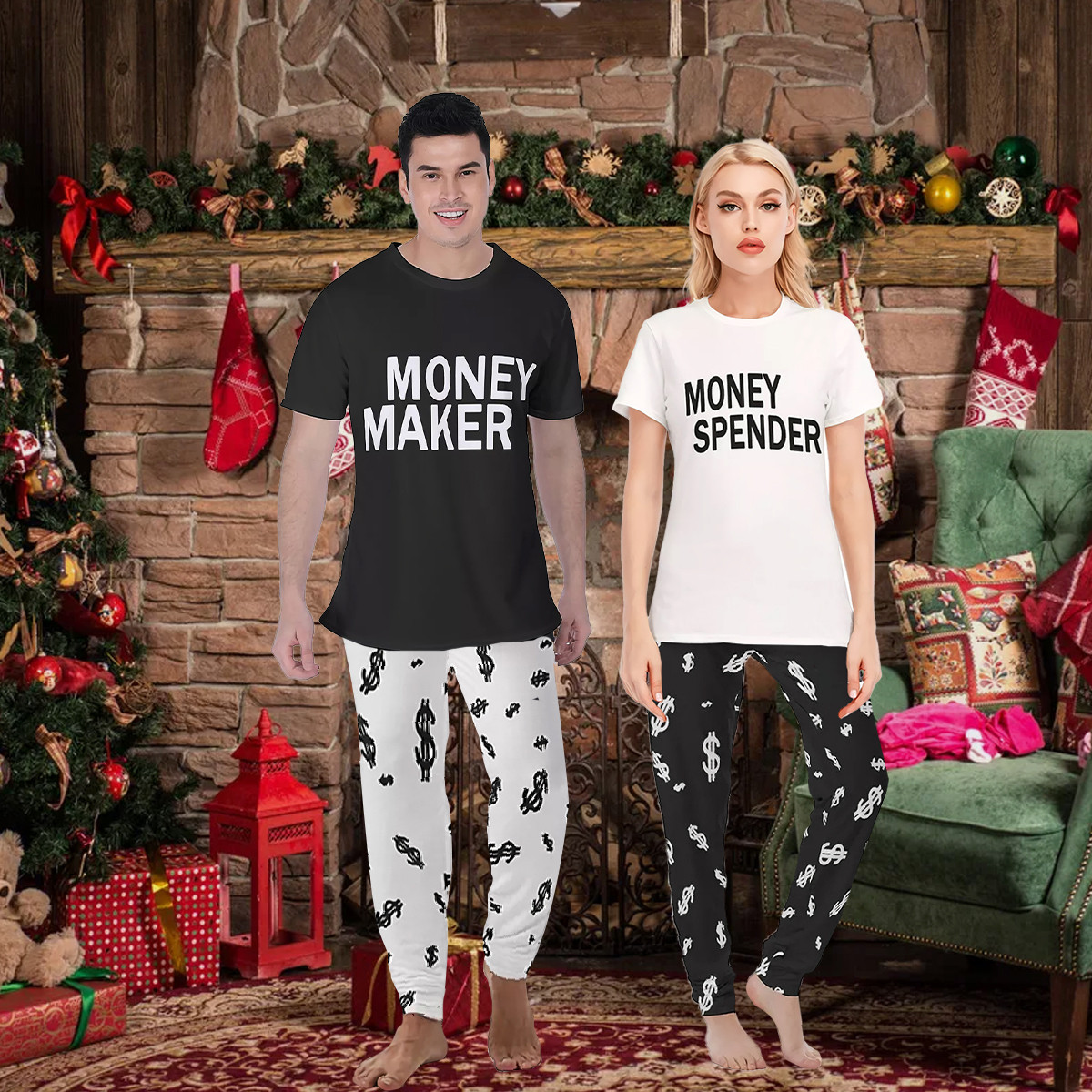 Matching Pajamas For Couple Money Maker And Spender