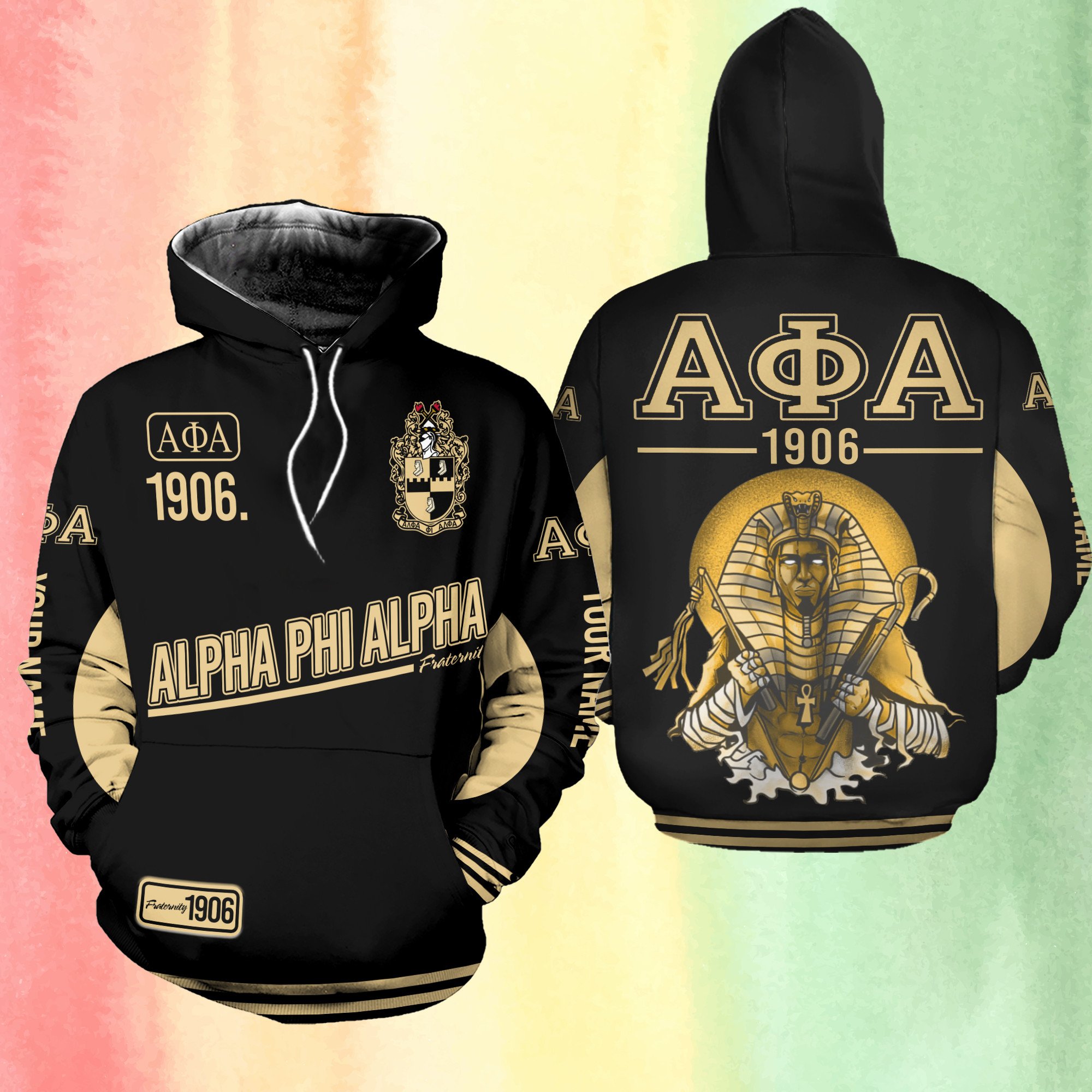 Personalized Alpha Phi Alpha Shirt Black Fraternity Hoodie PAN3HD0252