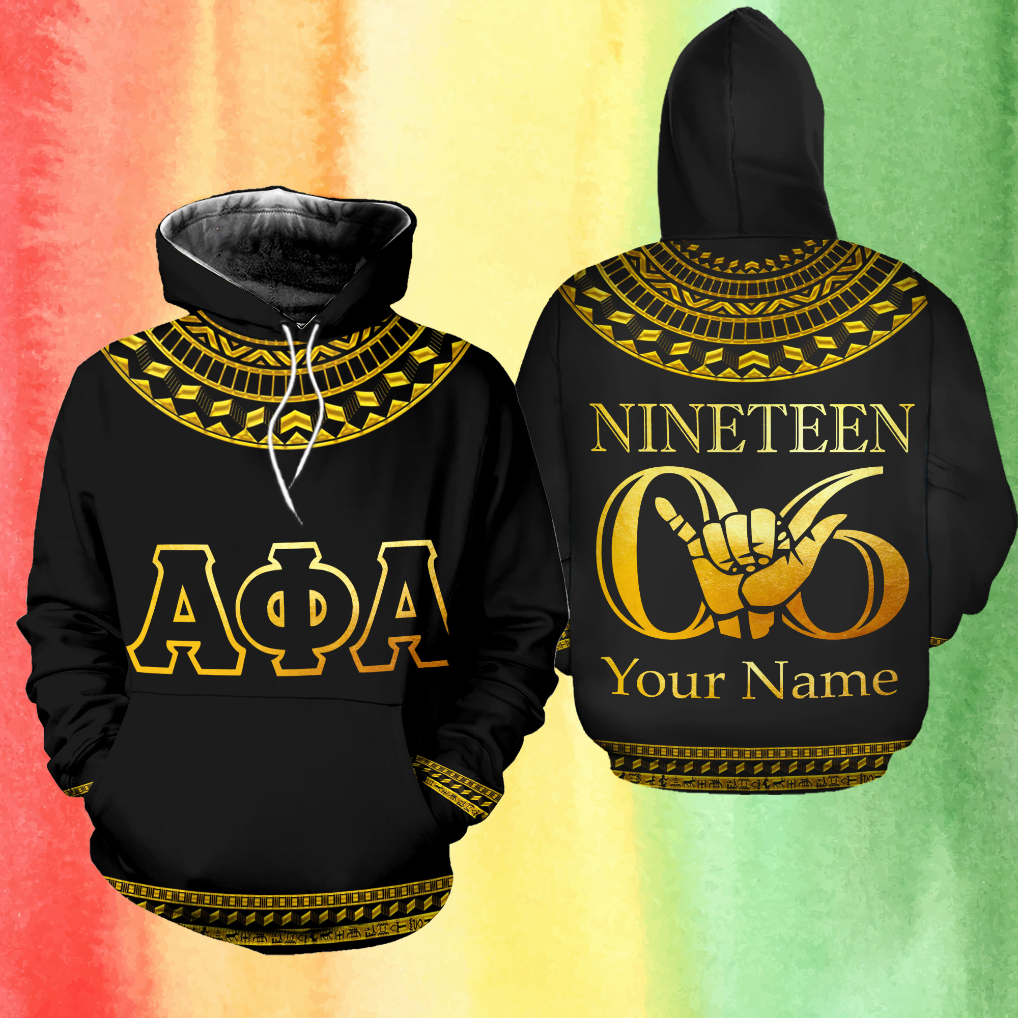 Personalized Alpha Phi Alpha Shirt Nineteen Black Fraternity Hoodie