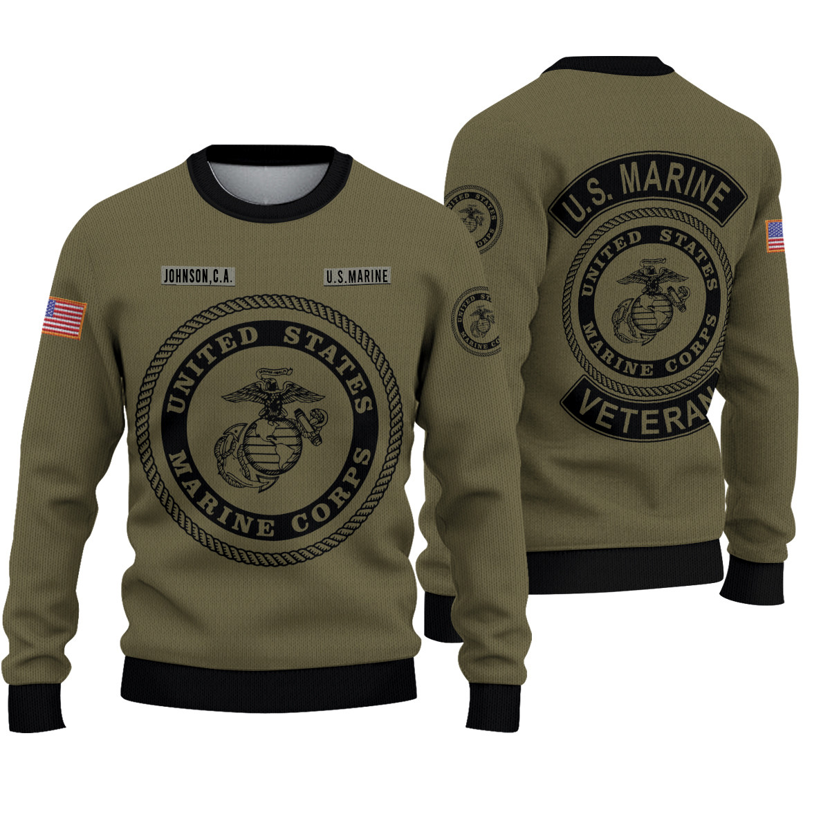 Personalized Us Marine Custom Name Sweater PANWS0040